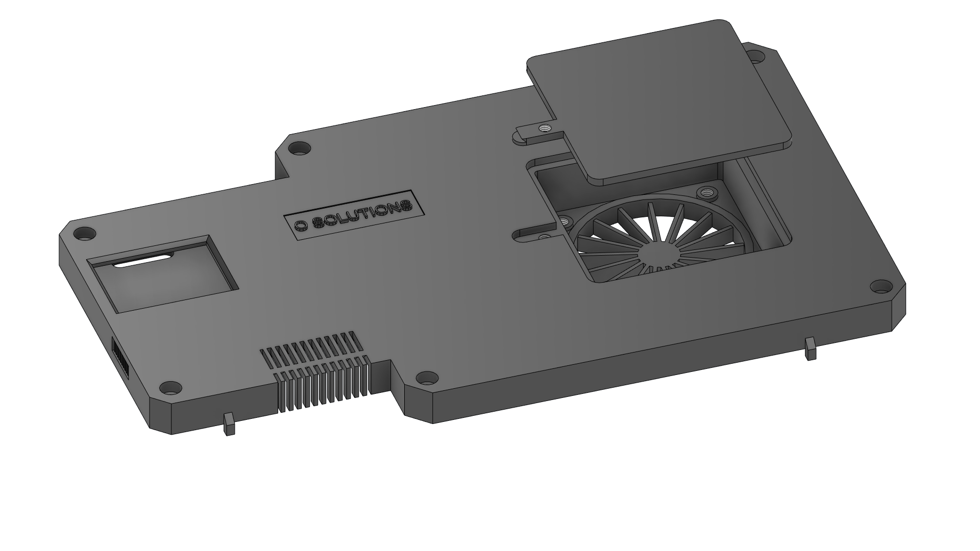 Styled placeholder concept of a 3D electronics enclosure